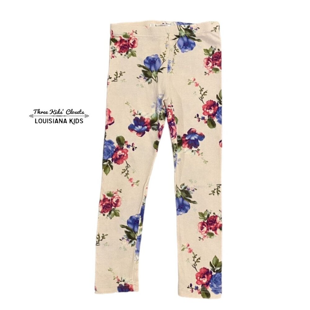 Joah Love Sz 2 Pink Floral Rose Print Leggings